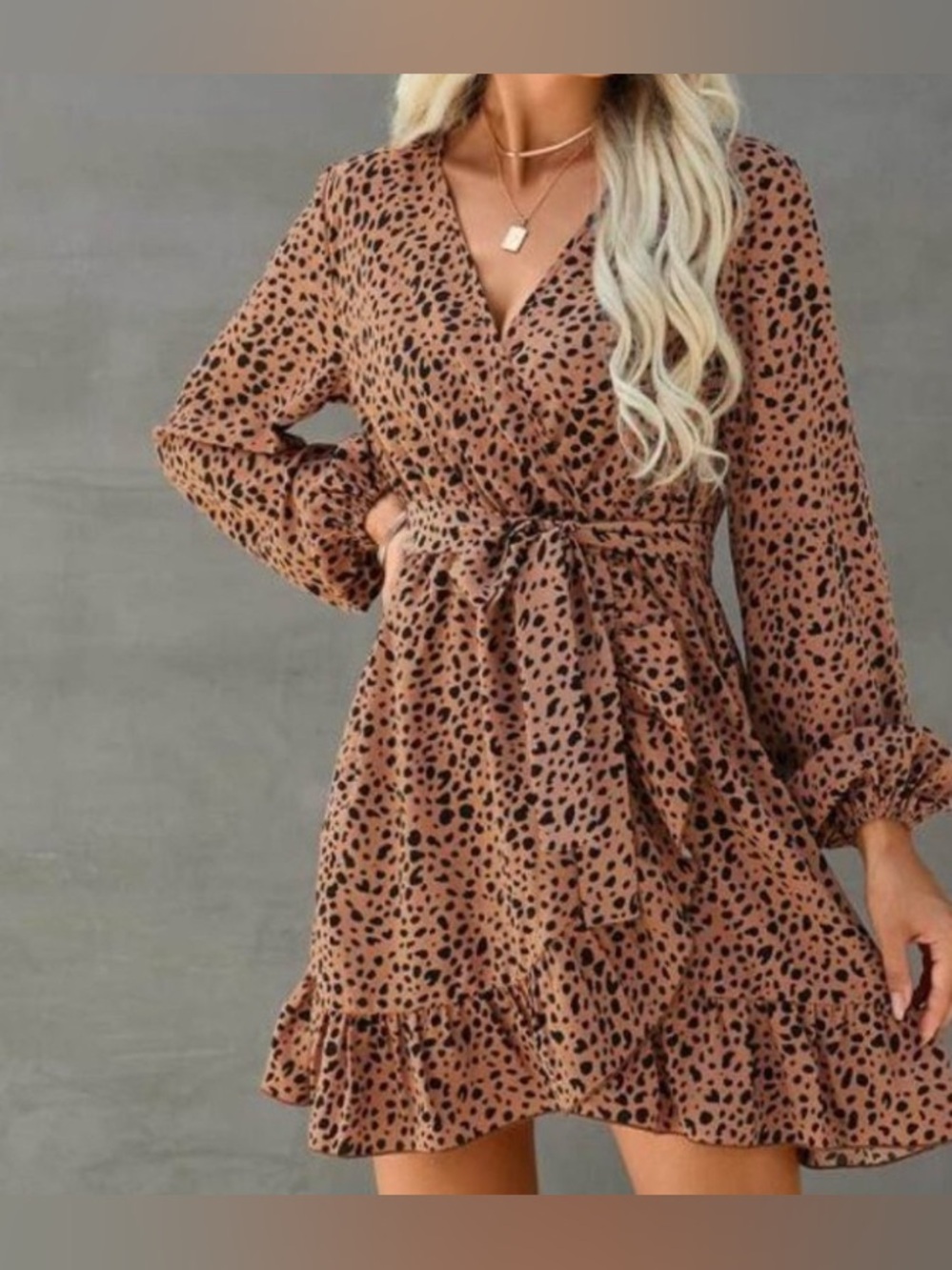 Dalmation Print Women’s Long Sleeve Dress